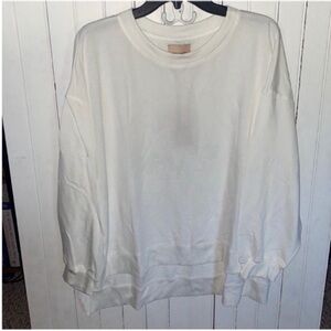 FOUND Step Hem Cozy Sweatshirt White Size L
